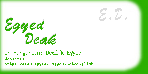 egyed deak business card